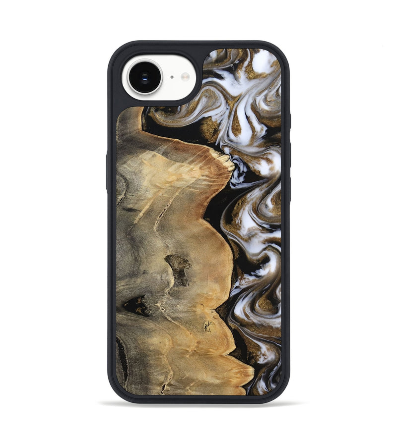 iPhone 16e Wood Phone Case - Caleigh (Black & White, 817627)