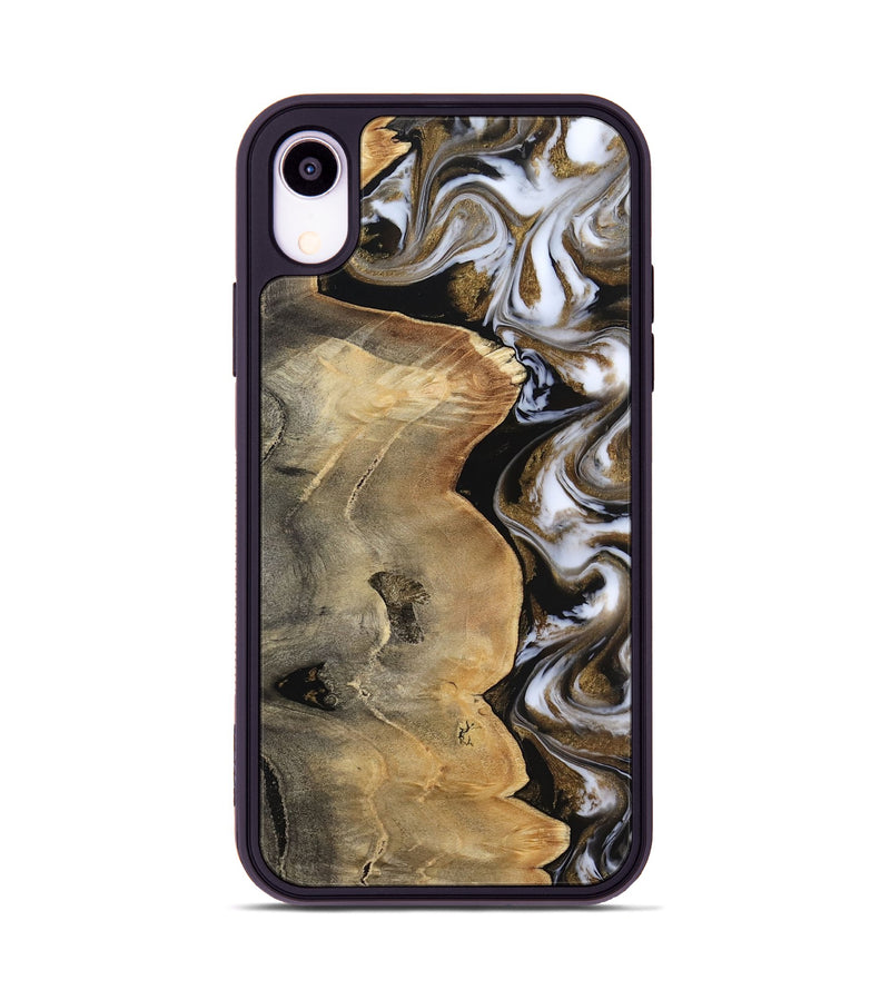 iPhone Xr Wood Phone Case - Caleigh (Black & White, 817627)