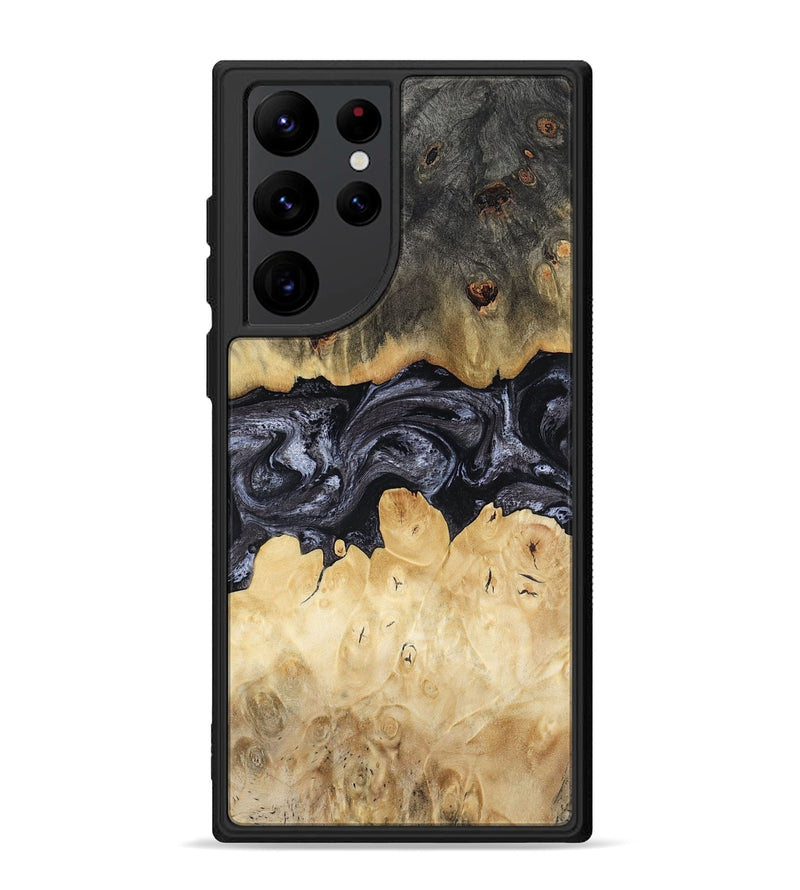 Galaxy S22 Ultra Wood Phone Case - Pennie (Black & White, 817628)