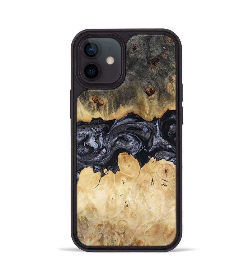 iPhone 12 Wood Phone Case - Pennie (Black & White, 817628)