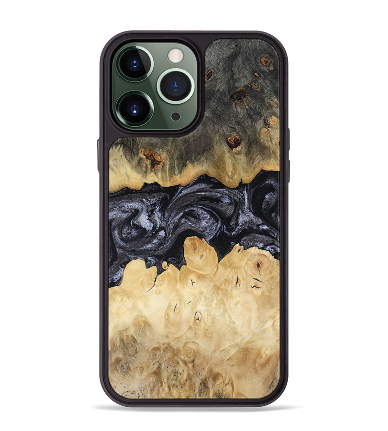 iPhone 13 Pro Max Wood Phone Case - Pennie (Black & White, 817628)