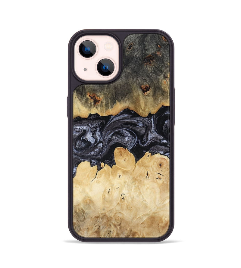 iPhone 14 Wood Phone Case - Pennie (Black & White, 817628)
