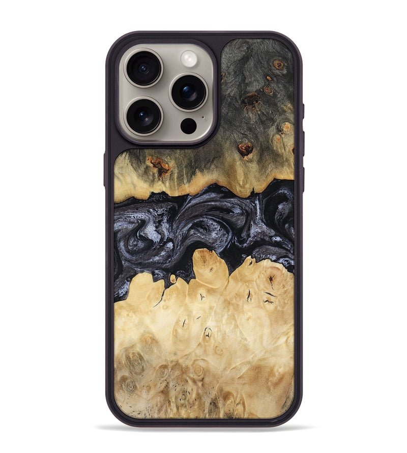 iPhone 15 Pro Max Wood Phone Case - Pennie (Black & White, 817628)