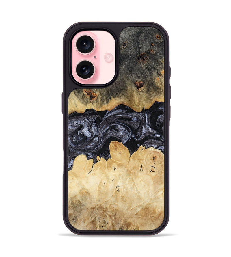 iPhone 16 Wood Phone Case - Pennie (Black & White, 817628)
