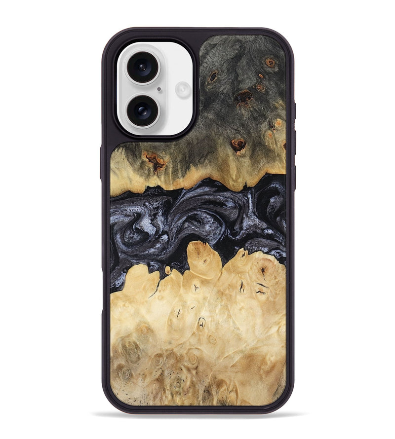 iPhone 16 Plus Wood Phone Case - Pennie (Black & White, 817628)