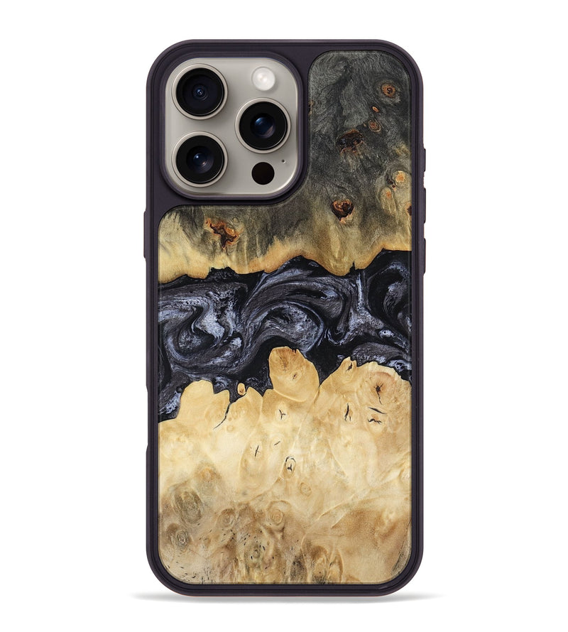 iPhone 16 Pro Max Wood Phone Case - Pennie (Black & White, 817628)