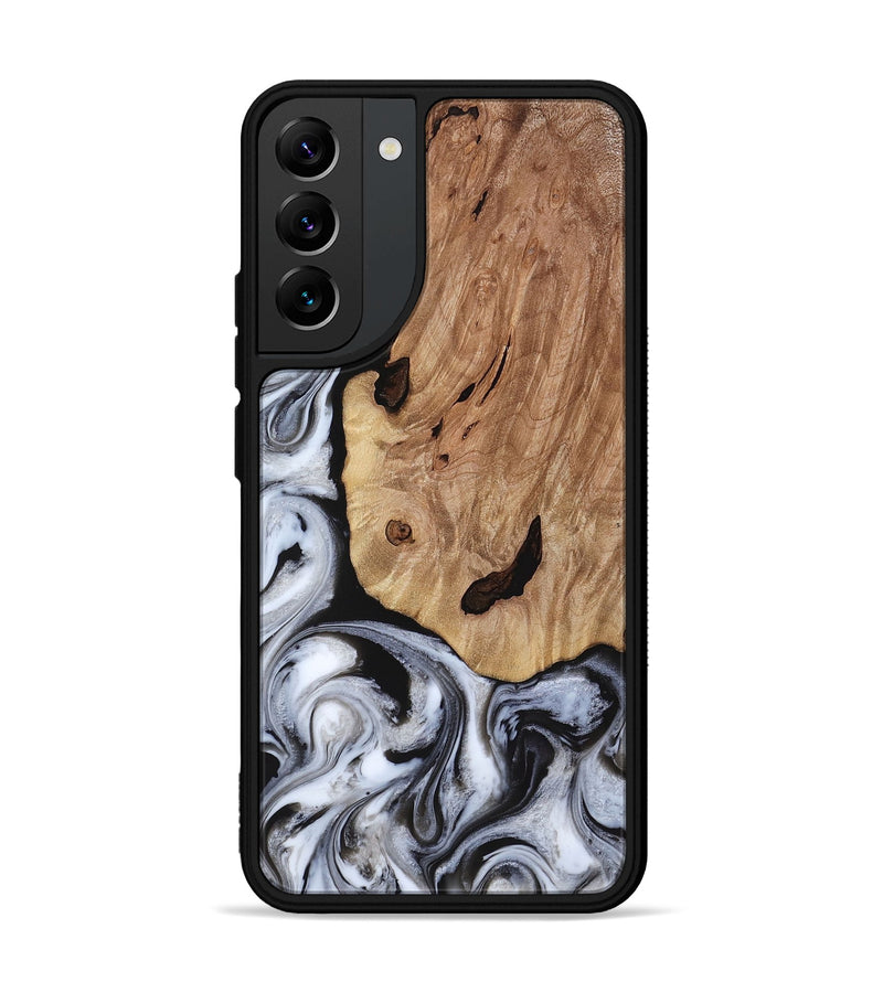 Galaxy S22 Plus Wood Phone Case - Arielle (Black & White, 817629)