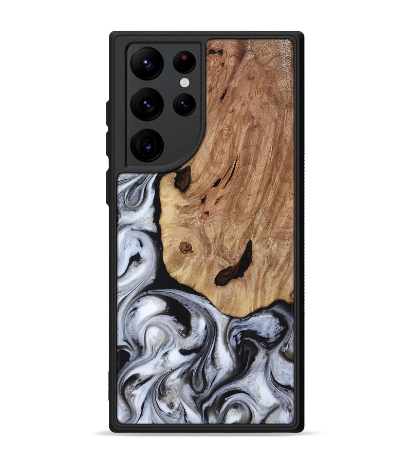 Galaxy S22 Ultra Wood Phone Case - Arielle (Black & White, 817629)