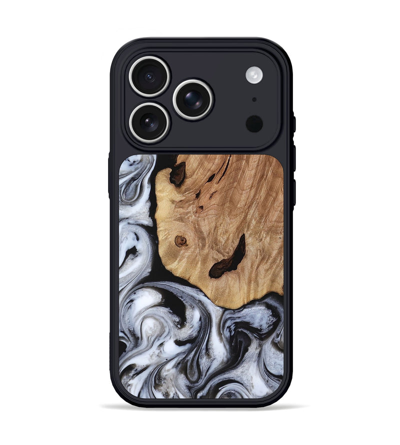 iPhone 17 Pro Wood Phone Case - Arielle (Black & White, 817629)