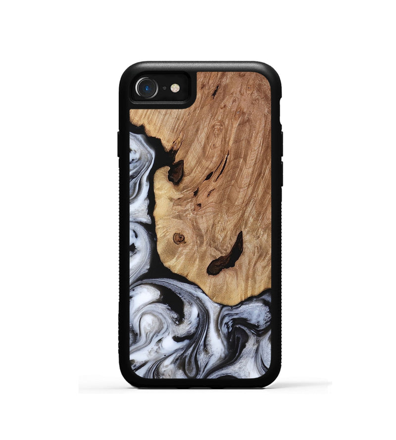 iPhone SE Wood Phone Case - Arielle (Black & White, 817629)