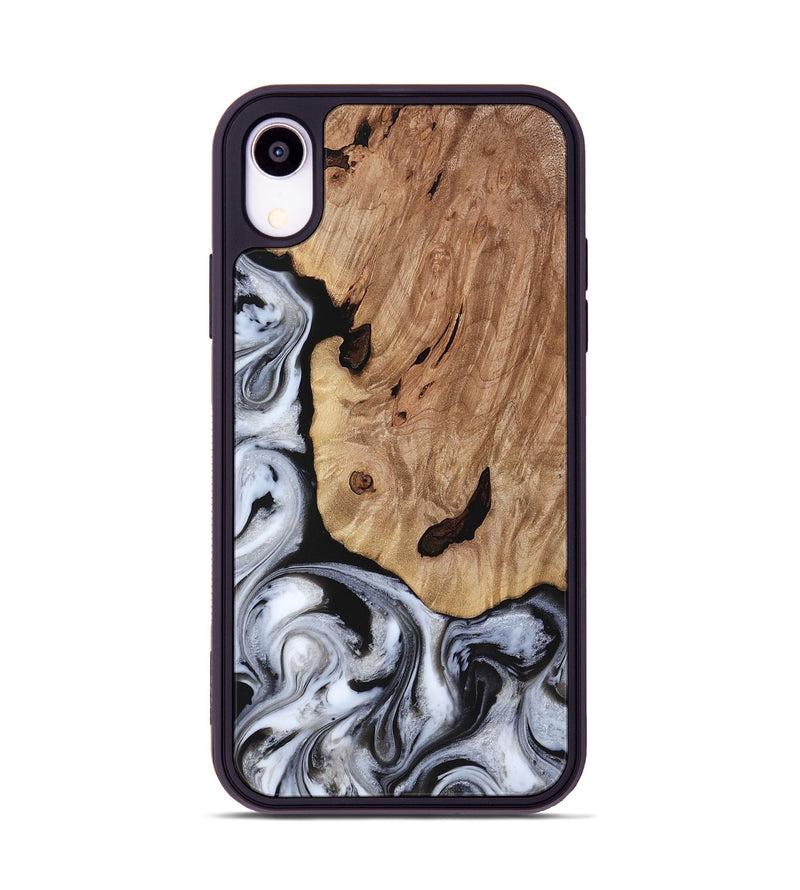 iPhone Xr Wood Phone Case - Arielle (Black & White, 817629)