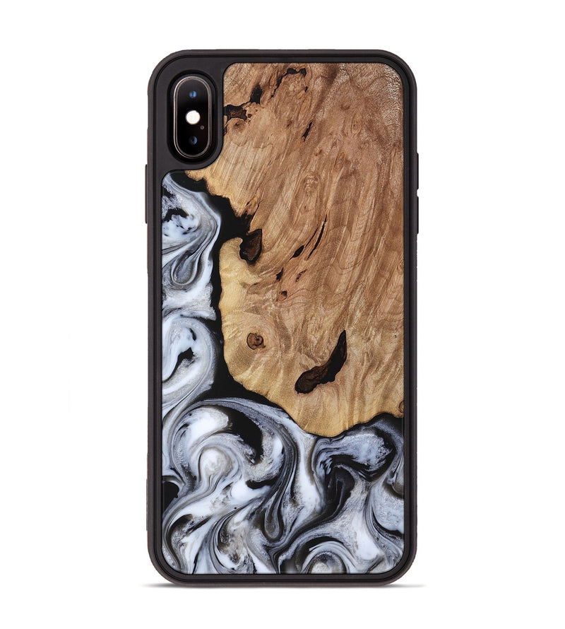 iPhone Xs Max Wood Phone Case - Arielle (Black & White, 817629)