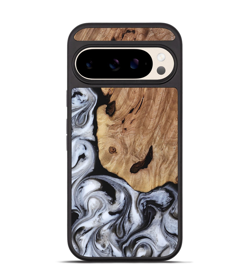 Pixel 10 Wood Phone Case - Arielle (Black & White, 817629)