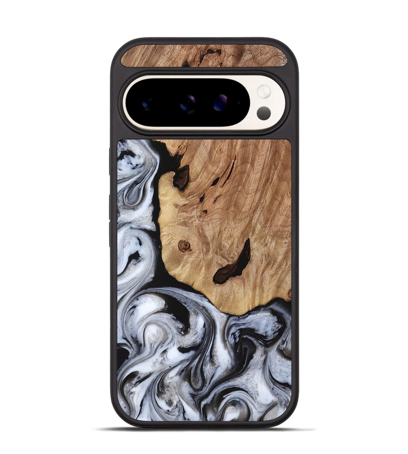 Pixel 9 Pro Wood Phone Case - Arielle (Black & White, 817629)