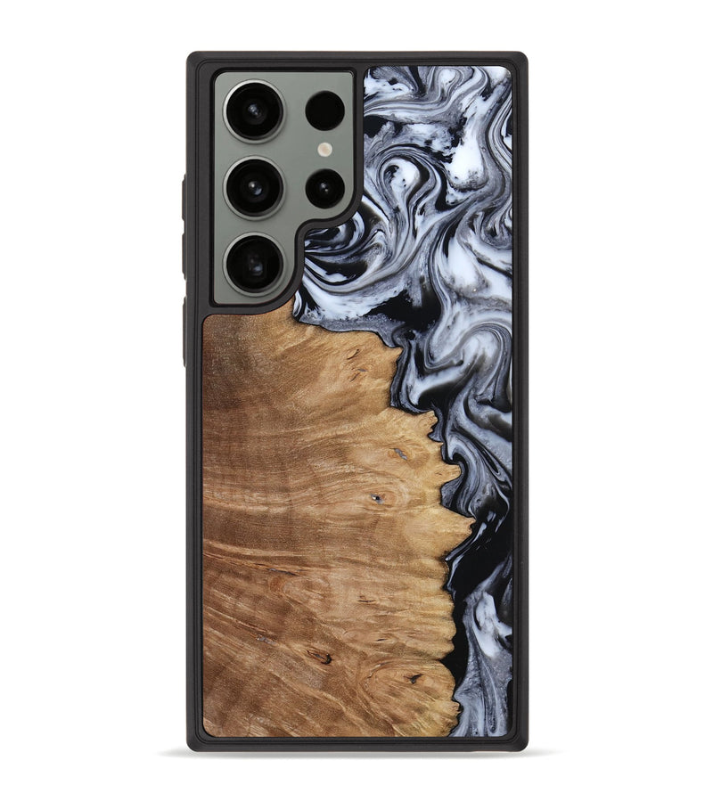 Galaxy S23 Ultra Wood Phone Case - Aracely (Black & White, 817630)
