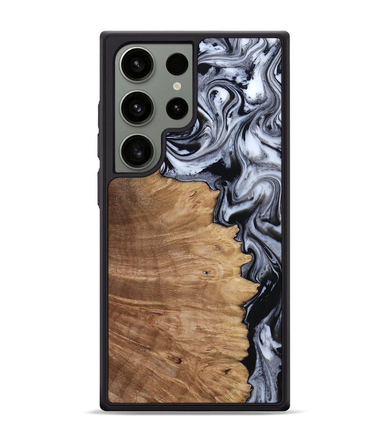 Galaxy S24 Ultra Wood Phone Case - Aracely (Black & White, 817630)