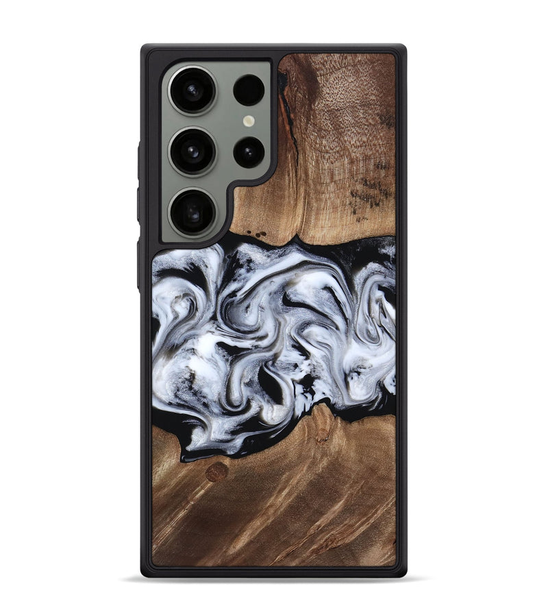Galaxy S24 Ultra Wood Phone Case - America (Black & White, 817631)
