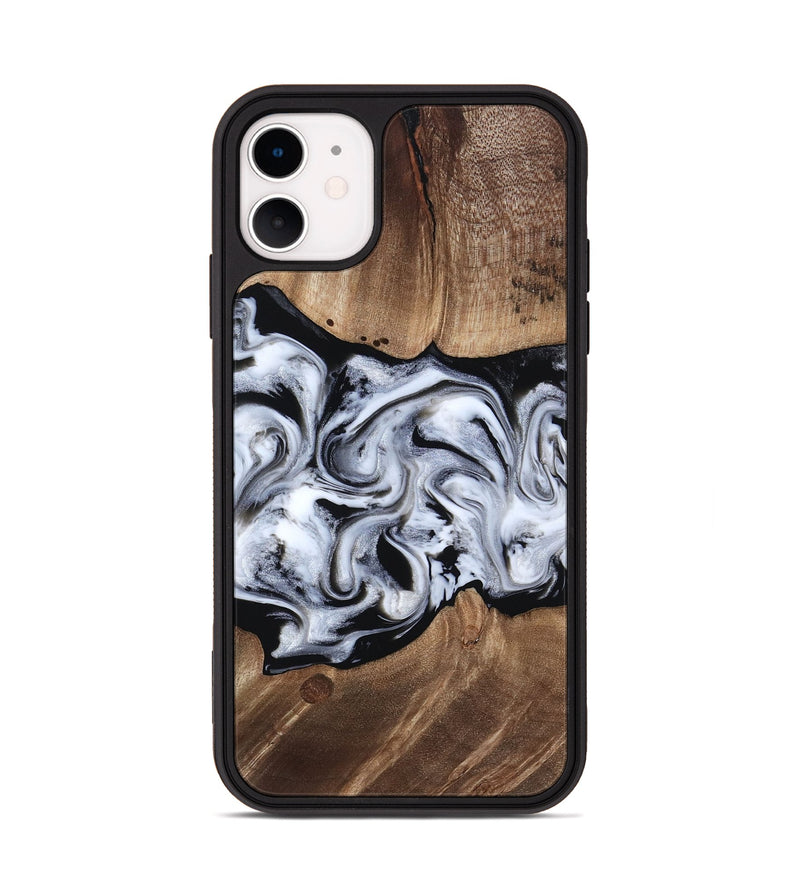 iPhone 11 Wood Phone Case - America (Black & White, 817631)