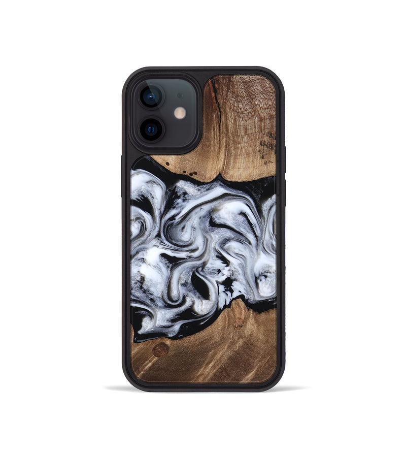 iPhone 12 mini Wood Phone Case - America (Black & White, 817631)
