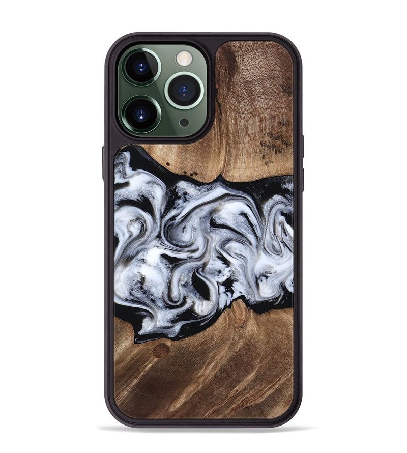 iPhone 13 Pro Max Wood Phone Case - America (Black & White, 817631)