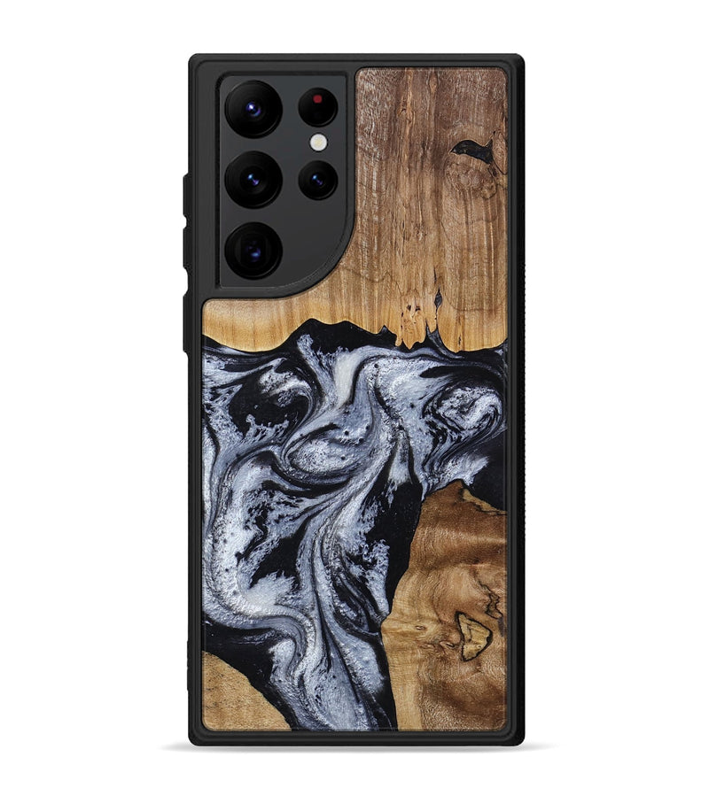Galaxy S22 Ultra Wood Phone Case - Kanisha (Black & White, 817632)