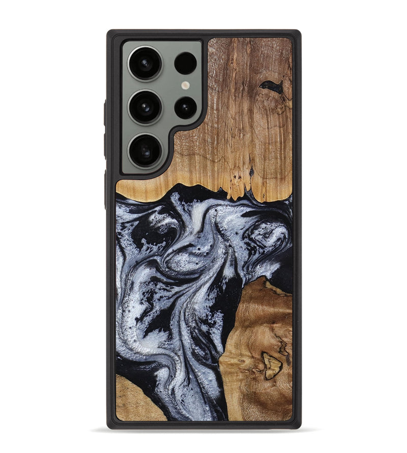 Galaxy S23 Ultra Wood Phone Case - Kanisha (Black & White, 817632)