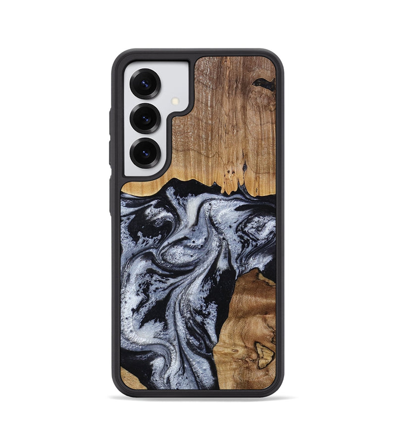 Galaxy S25 Wood Phone Case - Kanisha (Black & White, 817632)