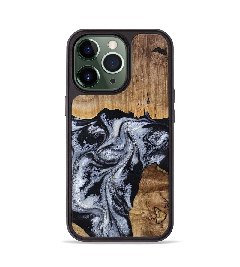 iPhone 13 Pro Wood Phone Case - Kanisha (Black & White, 817632)