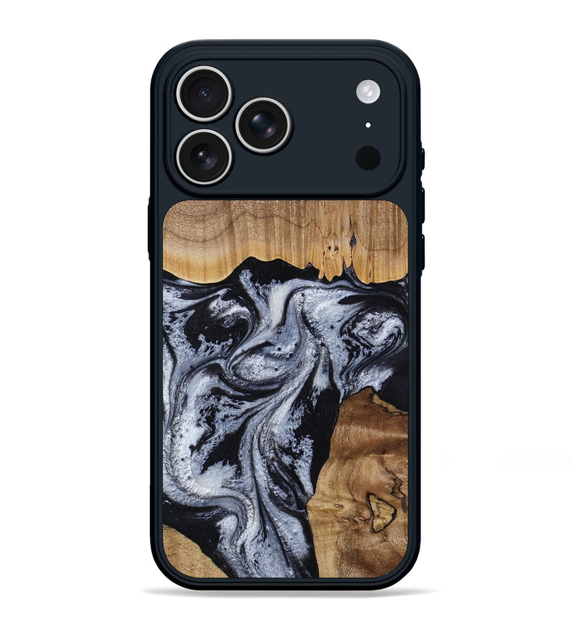 iPhone 17 Pro Max Wood Phone Case - Kanisha (Black & White, 817632)