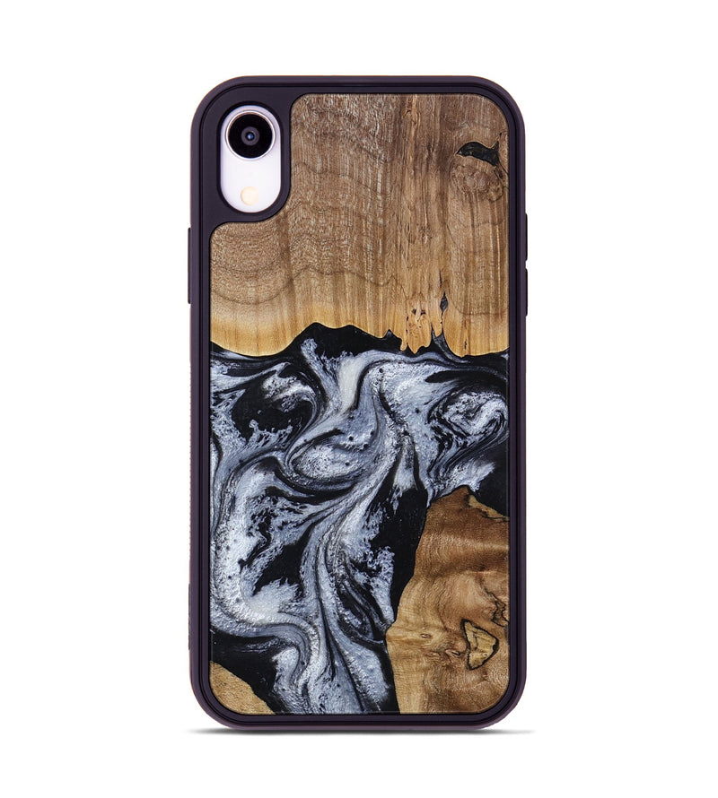 iPhone Xr Wood Phone Case - Kanisha (Black & White, 817632)