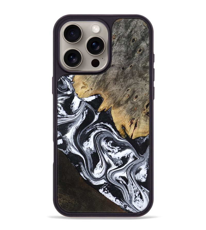 iPhone 16 Pro Max Wood Phone Case - Tyler (Black & White, 817633)
