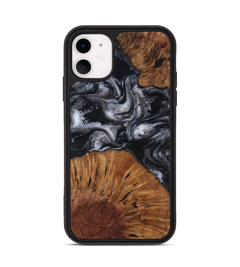 iPhone 11 Wood Phone Case - Skye (Black & White, 817634)