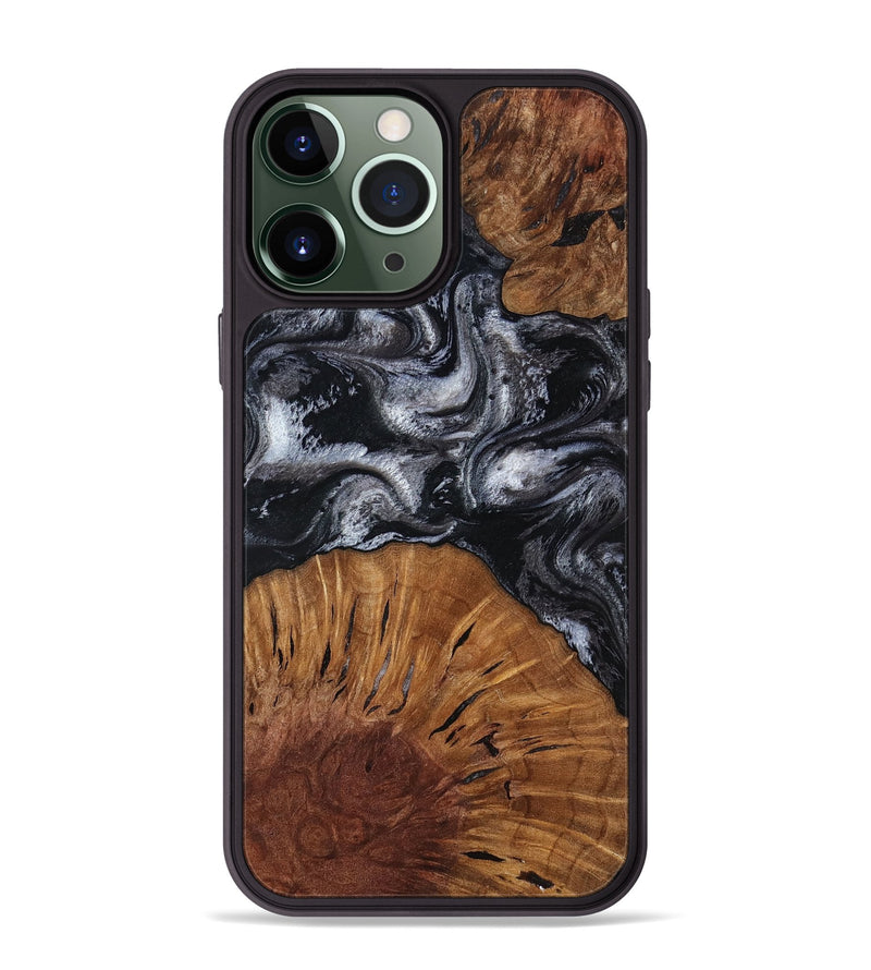 iPhone 13 Pro Max Wood Phone Case - Skye (Black & White, 817634)