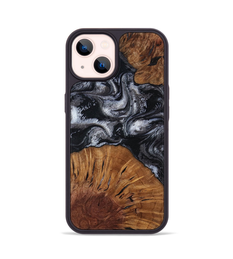 iPhone 14 Wood Phone Case - Skye (Black & White, 817634)