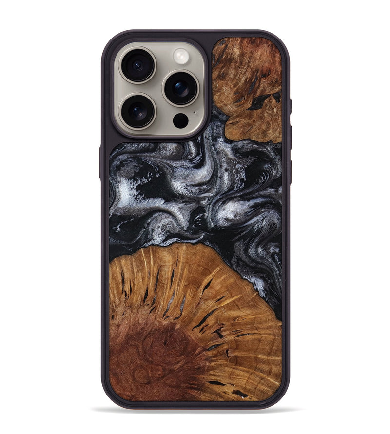 iPhone 15 Pro Max Wood Phone Case - Skye (Black & White, 817634)