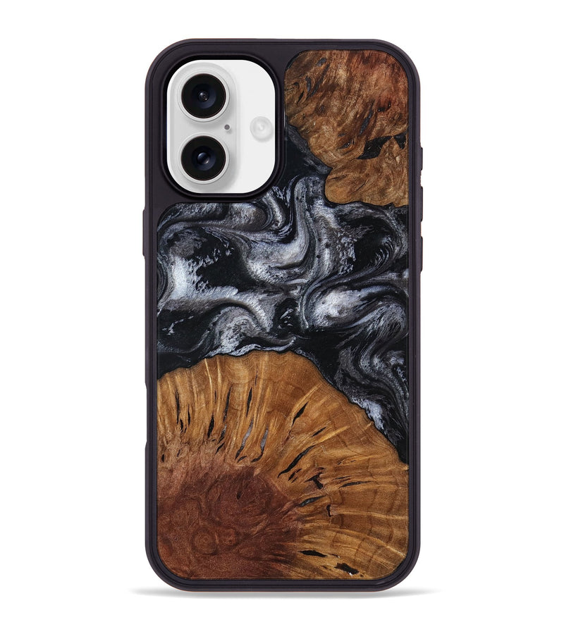 iPhone 16 Plus Wood Phone Case - Skye (Black & White, 817634)