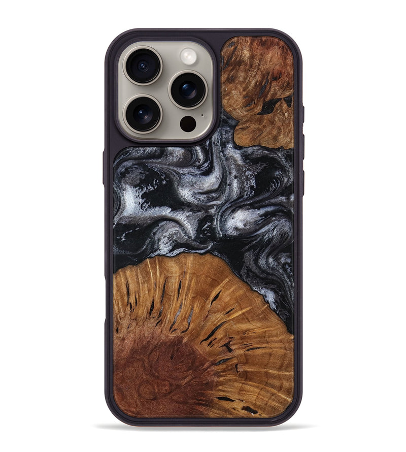 iPhone 16 Pro Max Wood Phone Case - Skye (Black & White, 817634)