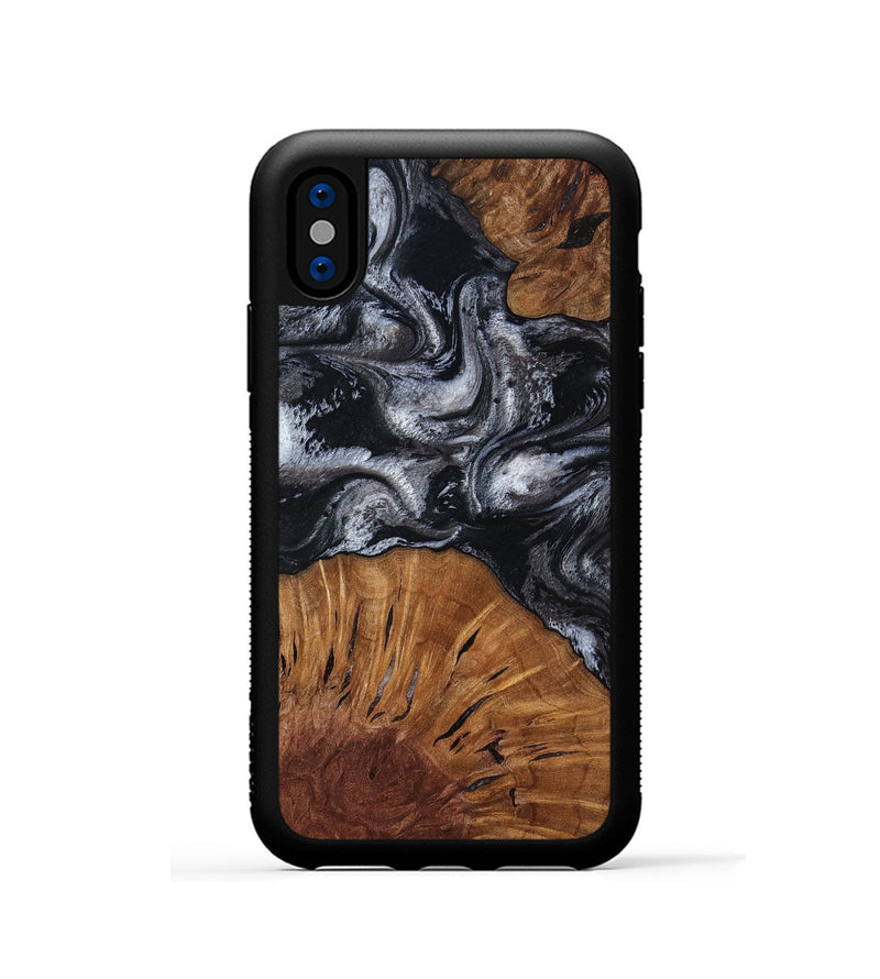 iPhone Xs Wood Phone Case - Skye (Black & White, 817634)