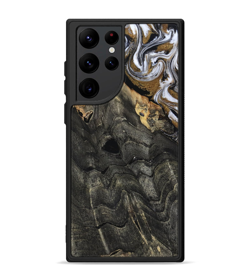 Galaxy S22 Ultra Wood Phone Case - Shelia (Black & White, 817635)