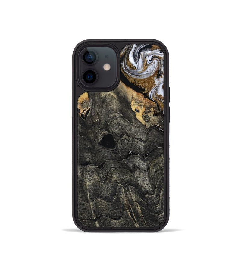 iPhone 12 mini Wood Phone Case - Shelia (Black & White, 817635)