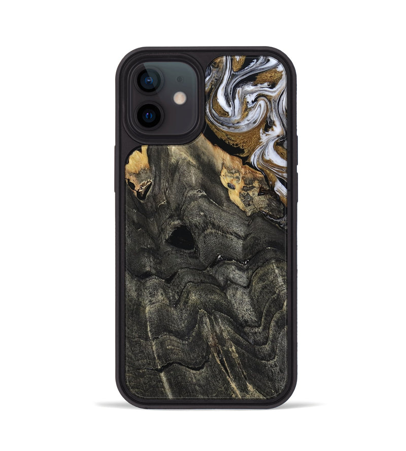 iPhone 12 Wood Phone Case - Shelia (Black & White, 817635)