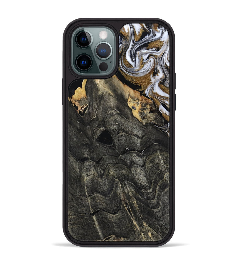 iPhone 12 Pro Max Wood Phone Case - Shelia (Black & White, 817635)