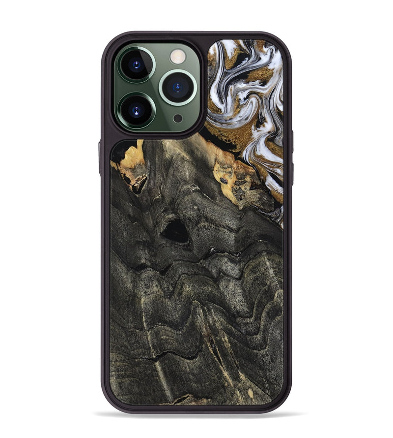iPhone 13 Pro Max Wood Phone Case - Shelia (Black & White, 817635)