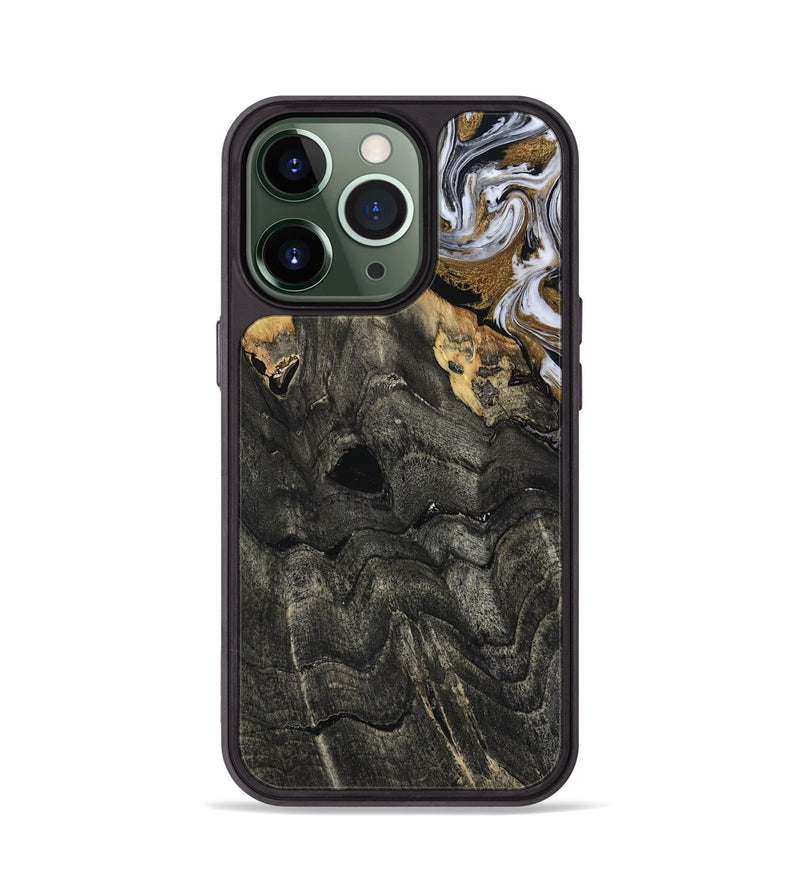 iPhone 13 Pro Wood Phone Case - Shelia (Black & White, 817635)