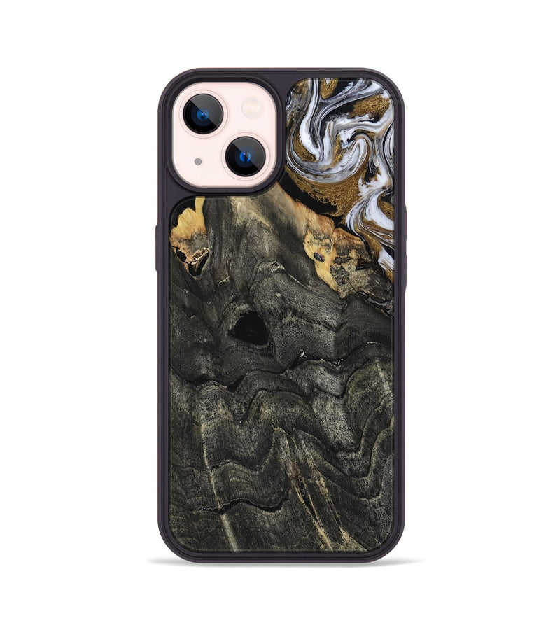 iPhone 14 Wood Phone Case - Shelia (Black & White, 817635)