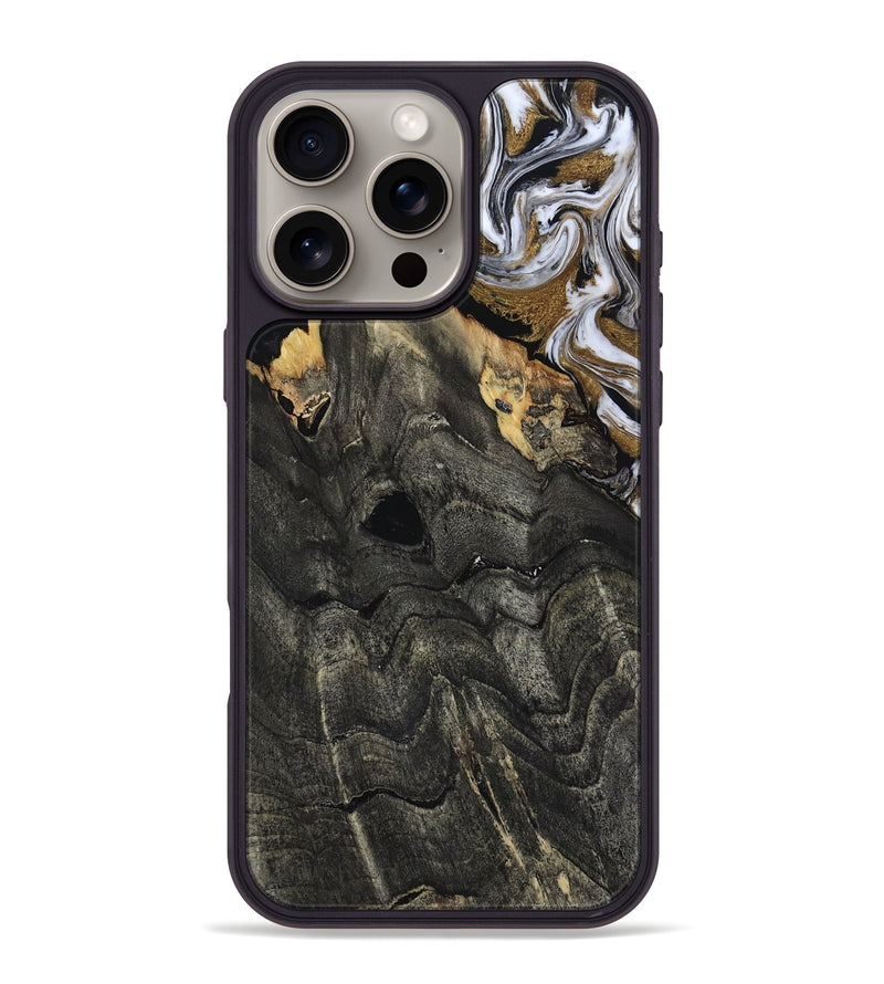 iPhone 16 Pro Max Wood Phone Case - Shelia (Black & White, 817635)