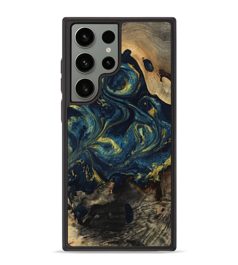 Galaxy S23 Ultra Wood Phone Case - Linda (Teal & Gold, 817636)