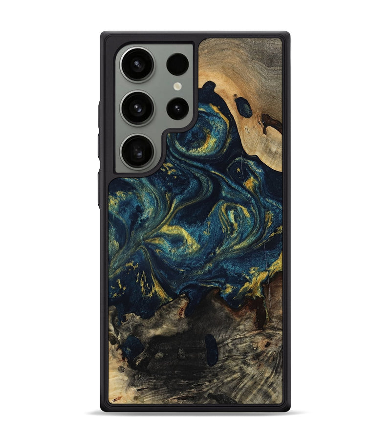Galaxy S24 Ultra Wood Phone Case - Linda (Teal & Gold, 817636)