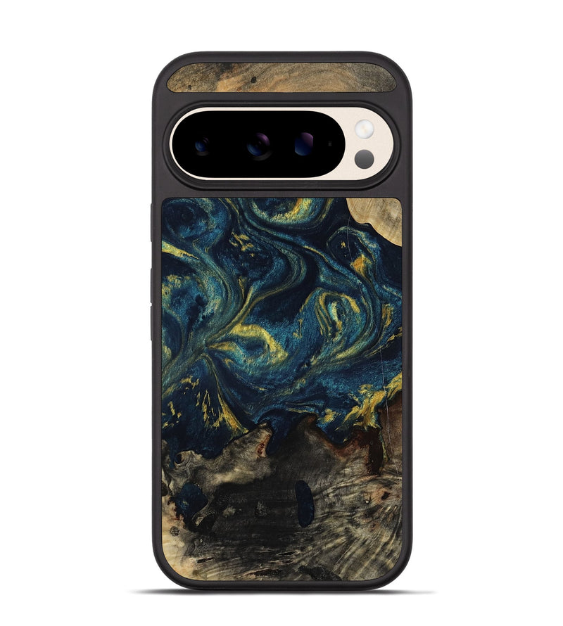 Pixel 10 Wood Phone Case - Linda (Teal & Gold, 817636)