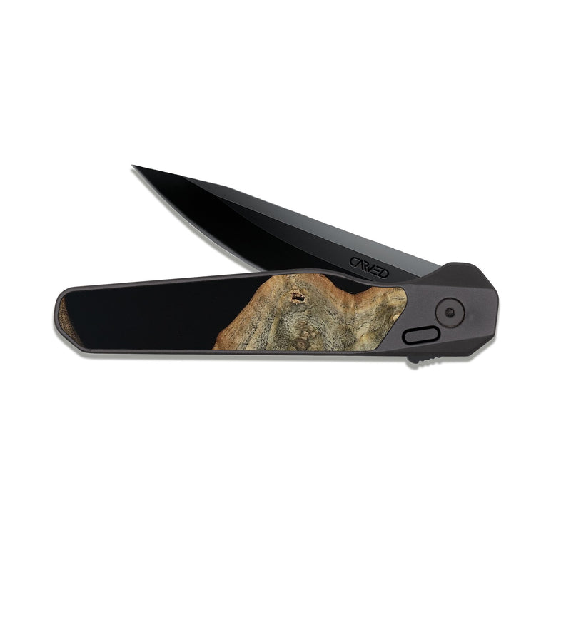EDC Dark Slate Wood Pocket Knife - Hugh (Wood Burl, 817643)